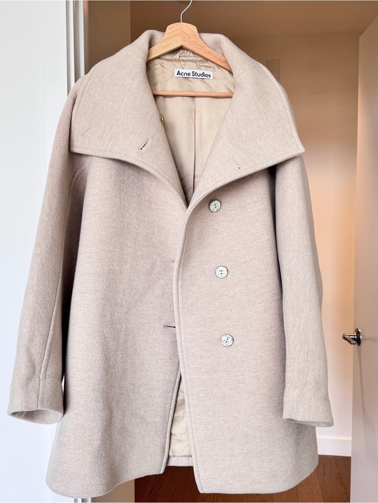 Acne Studios Jackets & Blazers - Acne Studios Cream Beige Wool Peacoat - FN-WN-OUTW000349 - Size: 32